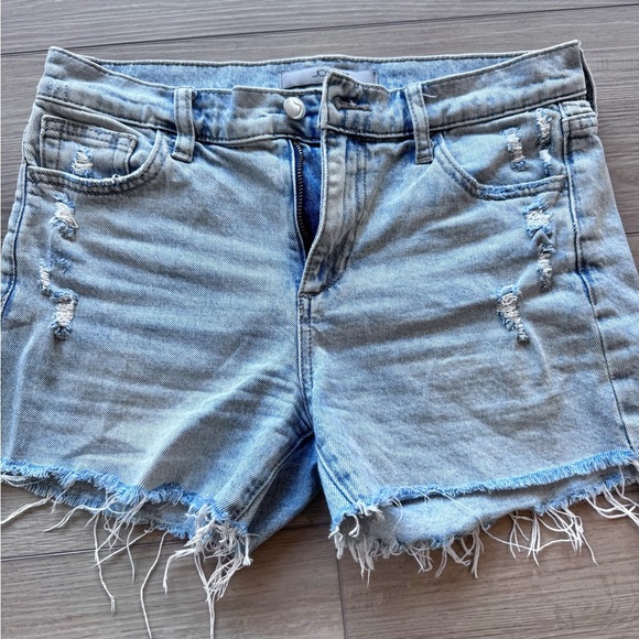 Joe's Jeans Light Blue Frayed Denim Shorts - Picture 2 of 7